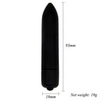 Black Silver Pointed Bullet Vibrator - 1 Mode TH Shop