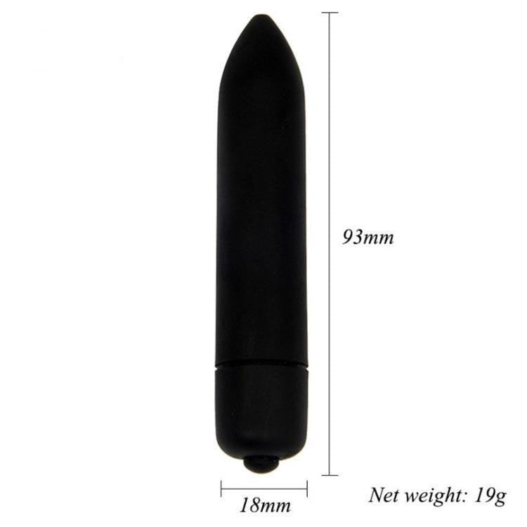 Black Silver Pointed Bullet Vibrator - 1 Mode TH Shop