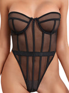 Seductive Sheer Corset Bodysuit Ideal Lingerie