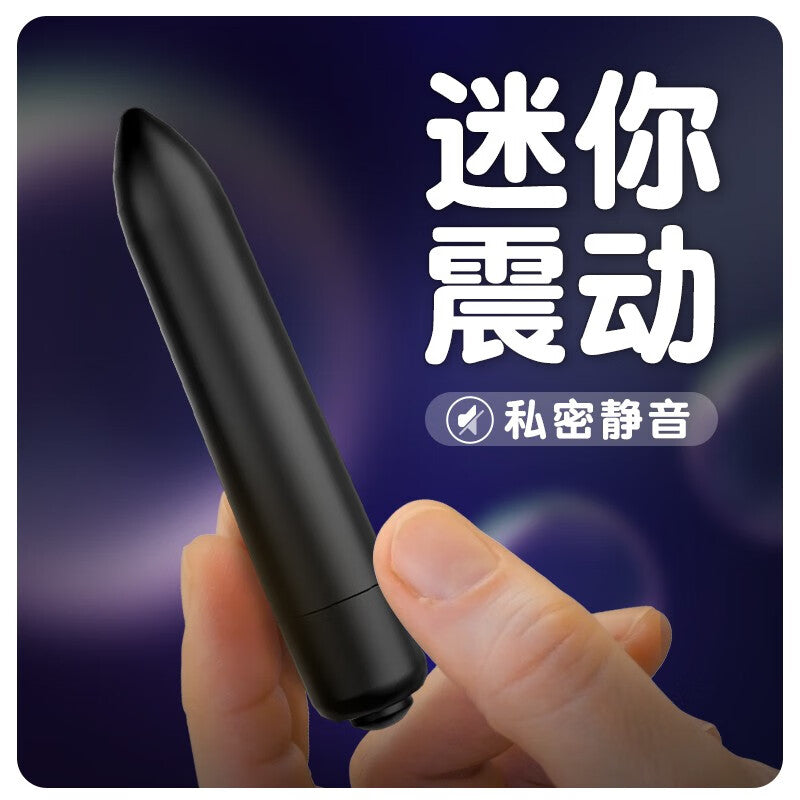 Black Silver Pointed Bullet Vibrator - Multiple Modes TH Shop