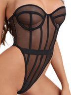 Seductive Sheer Corset Bodysuit Ideal Lingerie
