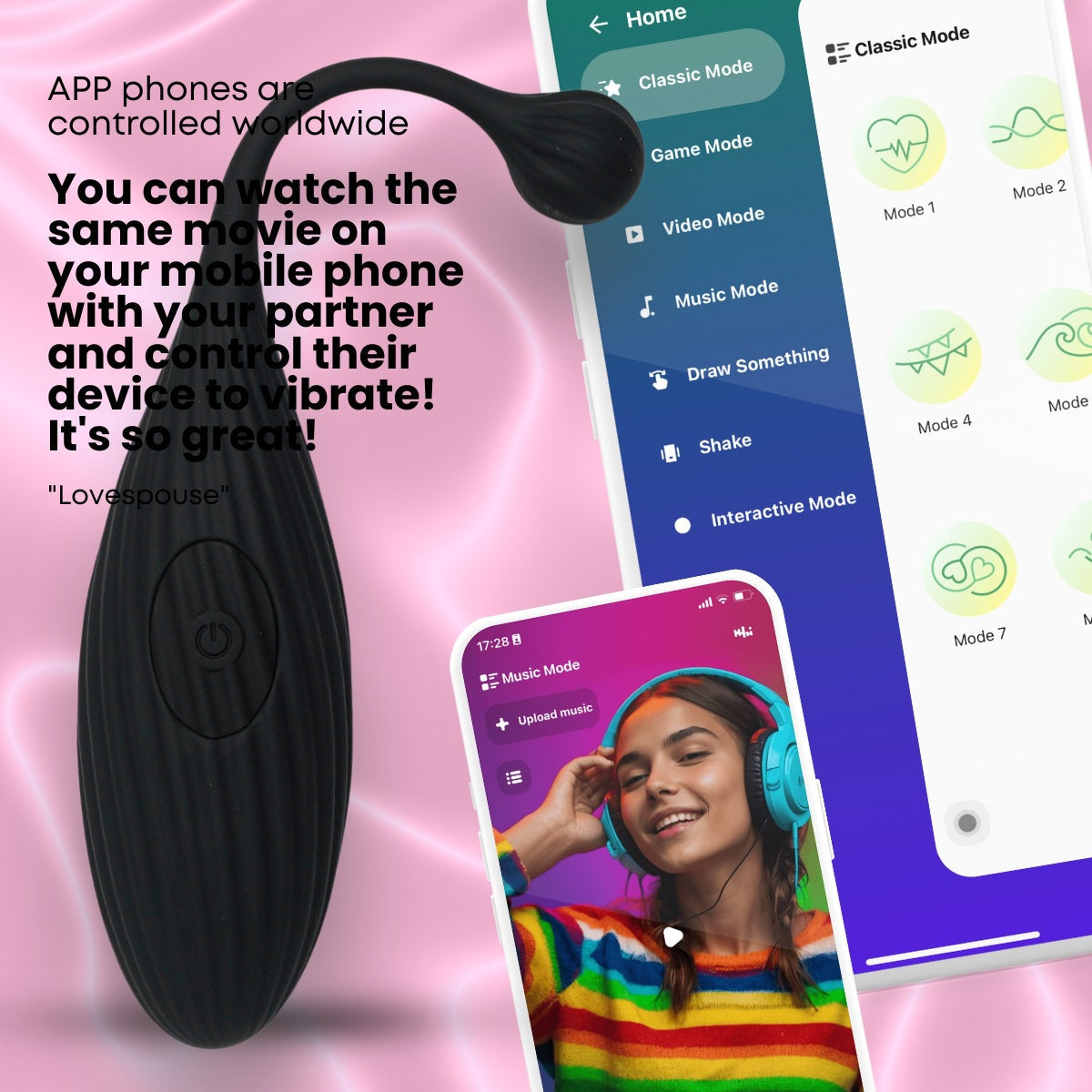 App Vibrator - Rose Red, Safe Waterproof with App Control Ideal Lingerie