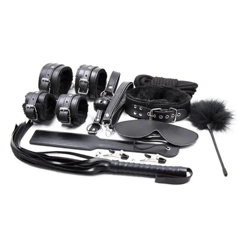 14-Piece Black BDSM Set Ideal Lingerie