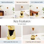 Premium Olive Oil & Vinegar Glass Dispenser – Transparent | Beirut Kitchen Essential Martika