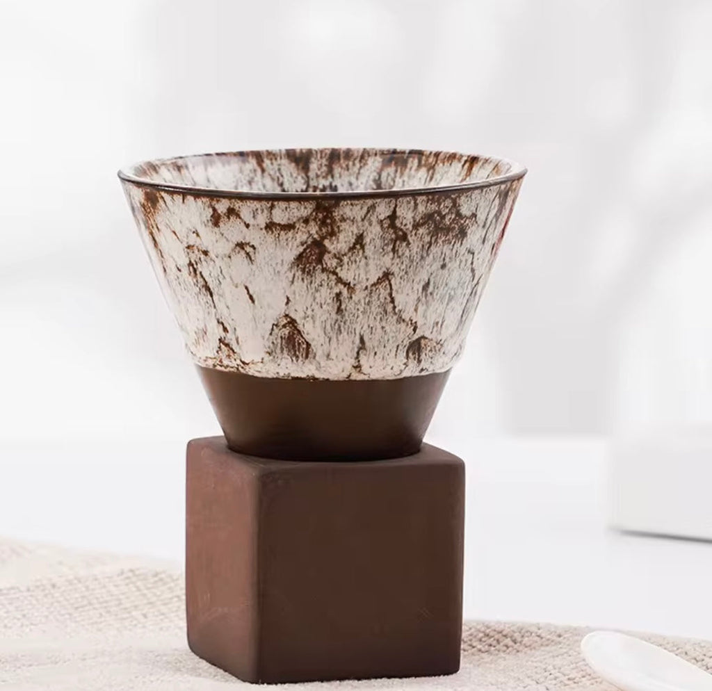 Japanese Mug With Holder Beige Farawla