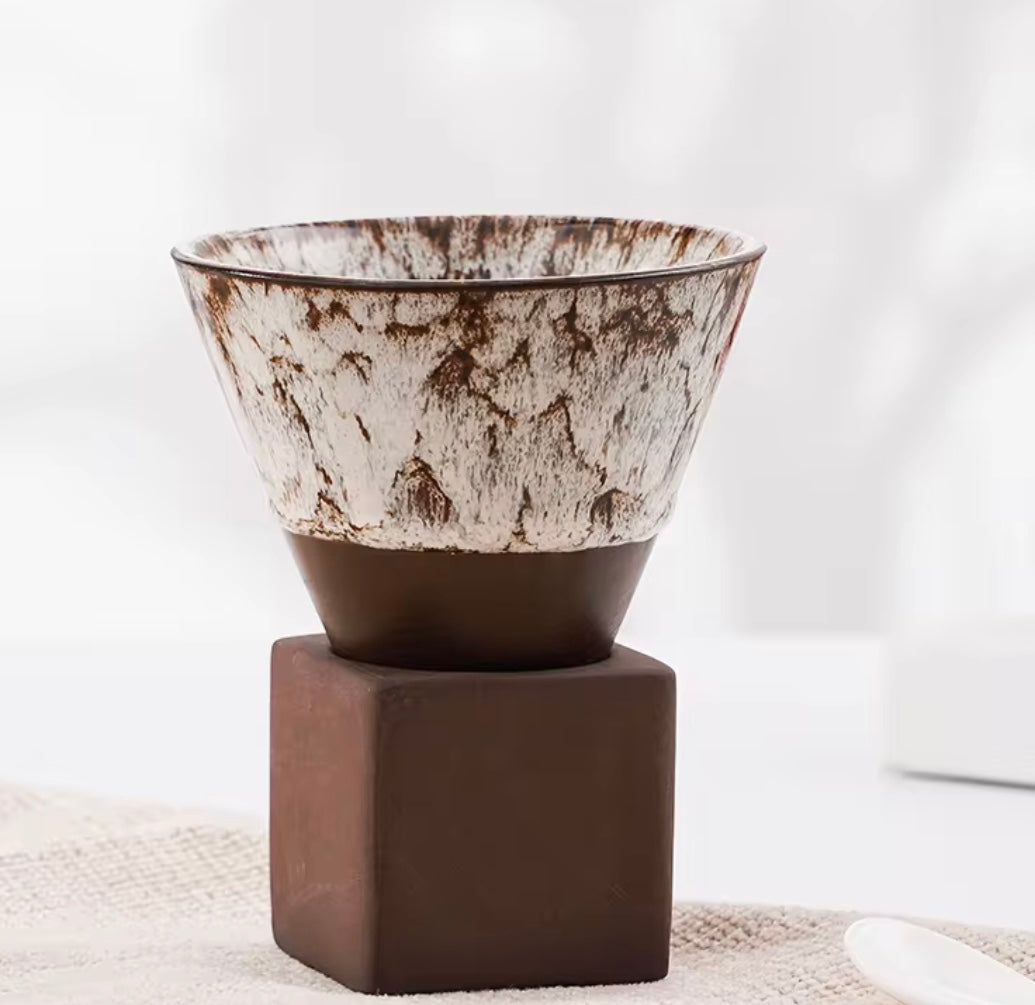 Japanese Mug With Holder Beige Farawla