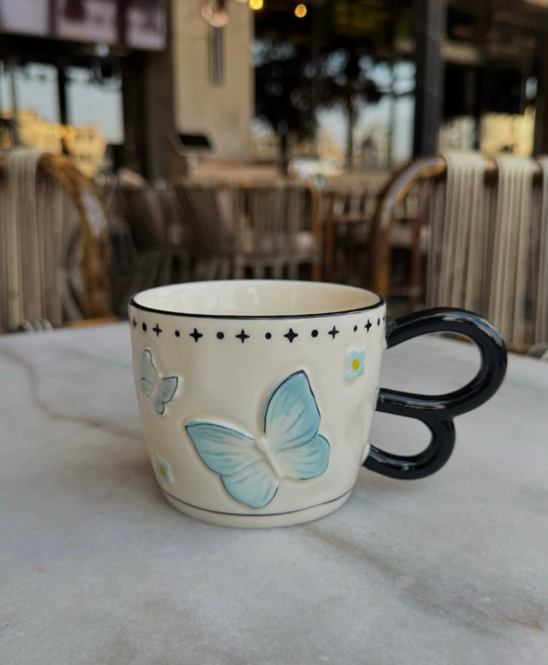 Mug Butterfly Pink With Butterfly Handle (54-89) - 300 Ml Farawla