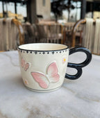 Mug Butterfly Pink With Butterfly Handle (54-89) - 300 Ml Farawla