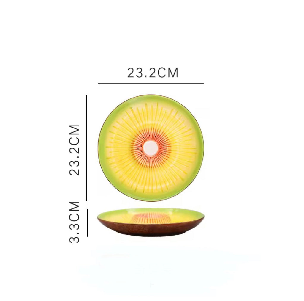 Ceramic plates with dip Kiwi, strawberry, passion fruits Farawla