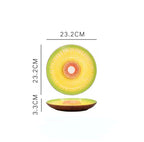 Ceramic plates with dip Kiwi, strawberry, passion fruits Farawla