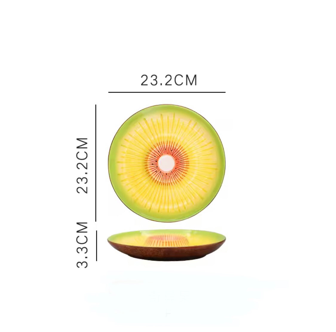 Ceramic plates with dip Kiwi, strawberry, passion fruits Farawla