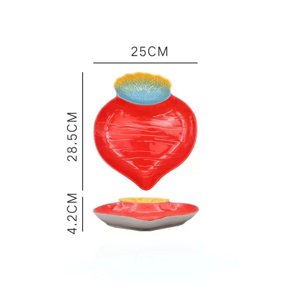 Ceramic plates with dip Kiwi, strawberry, passion fruits Farawla