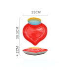 Ceramic plates with dip Kiwi, strawberry, passion fruits Farawla