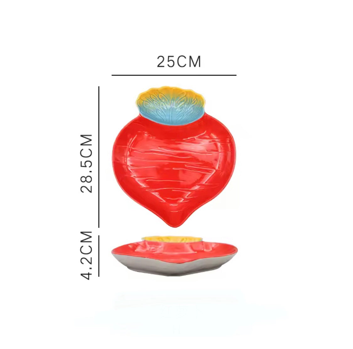 Ceramic plates with dip Kiwi, strawberry, passion fruits Farawla