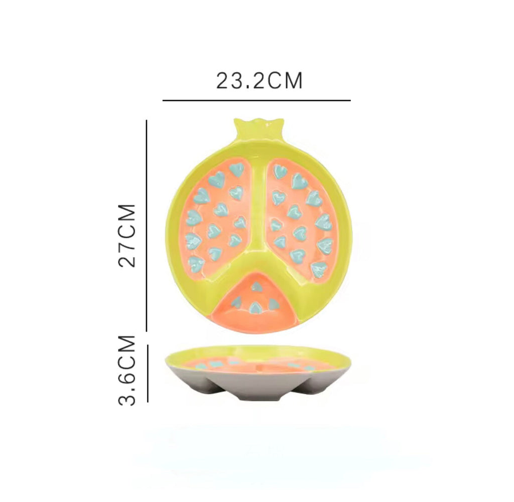 Ceramic plates with dip Kiwi, strawberry, passion fruits Farawla