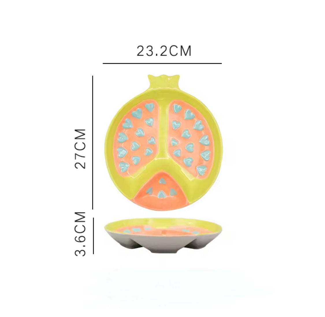 Ceramic plates with dip Kiwi, strawberry, passion fruits Farawla
