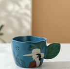 Mug Leaf Handle Blue (54-86) - 250 Ml Farawla