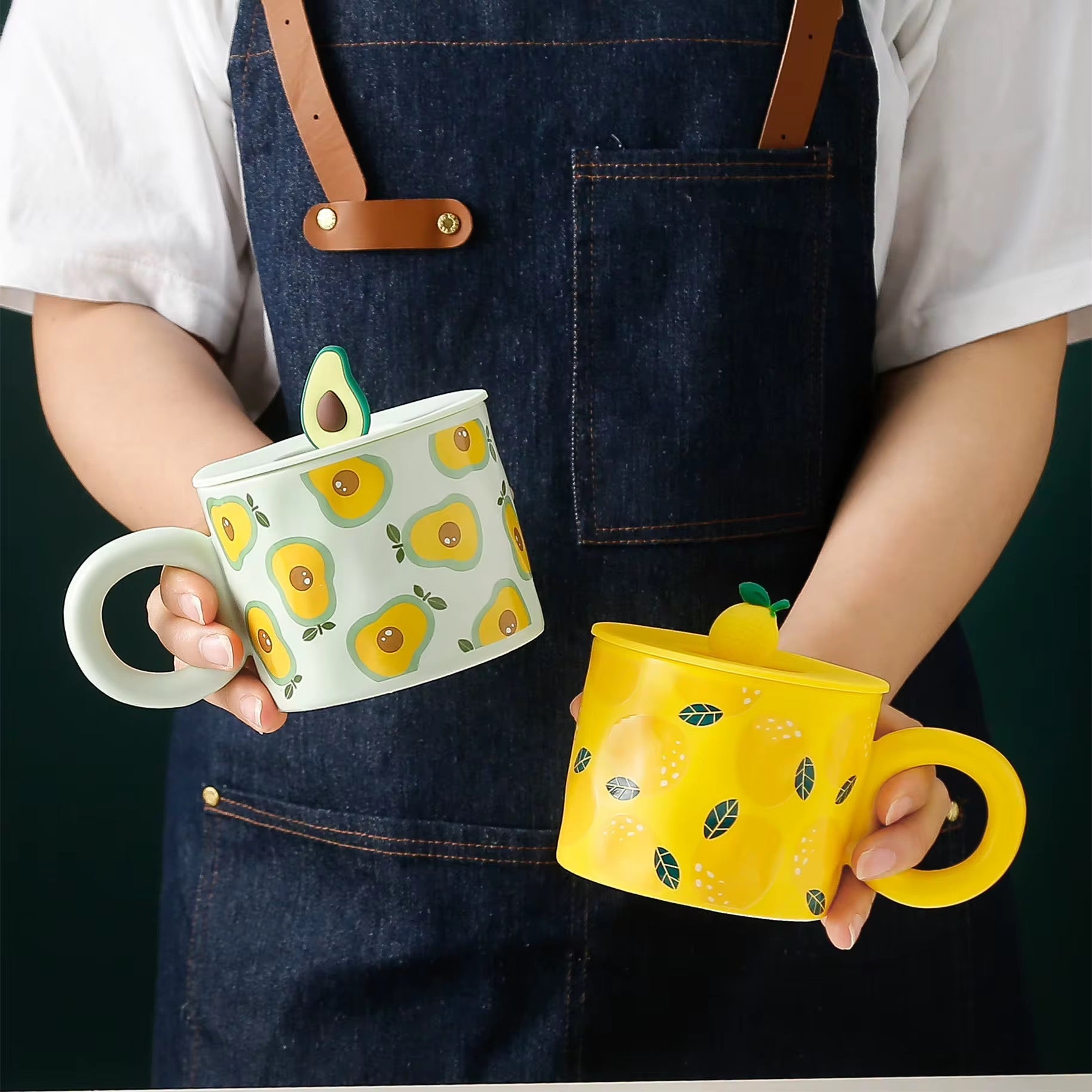 Fruits Mugs - Peach, Avocado, Lemon Farawla