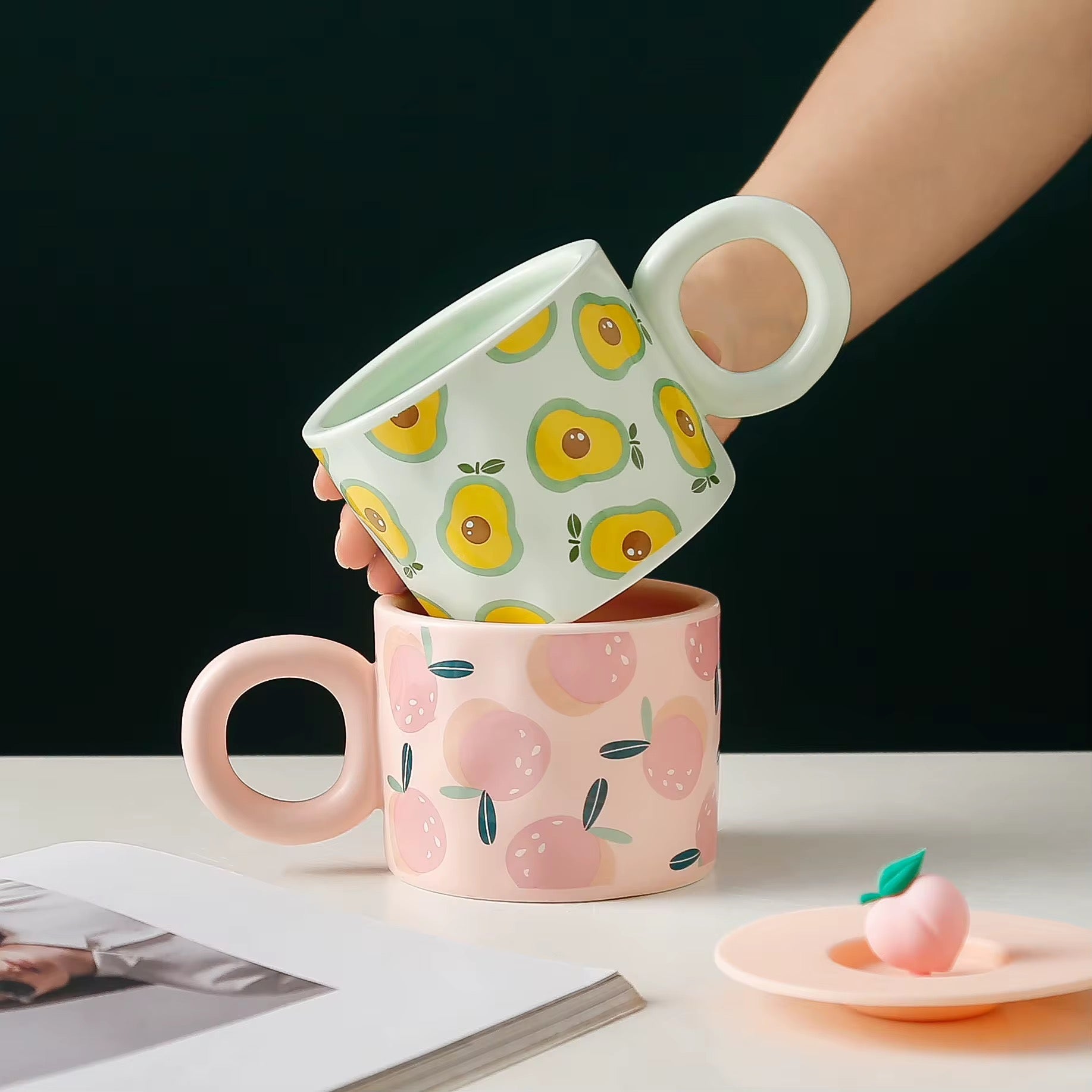 Fruits Mugs - Peach, Avocado, Lemon Farawla