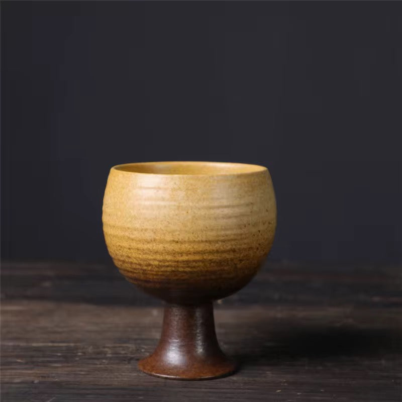 Handmade Vintage Round Cup Blue, beige, green Farawla