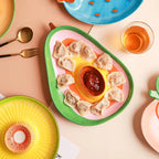 Ceramic plates with dip Kiwi, strawberry, passion fruits Farawla