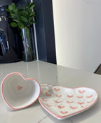 Heart Shape Mug With Saucer White With Purple Hearts (54-98) - 250 Ml Farawla