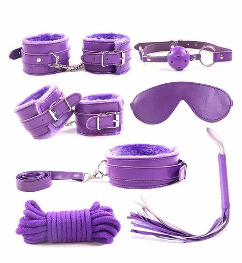 10-Piece BDSM Leather & Nylon Bondage Restraint Kit – Adjustable Fetish Set for Couples TH Shop